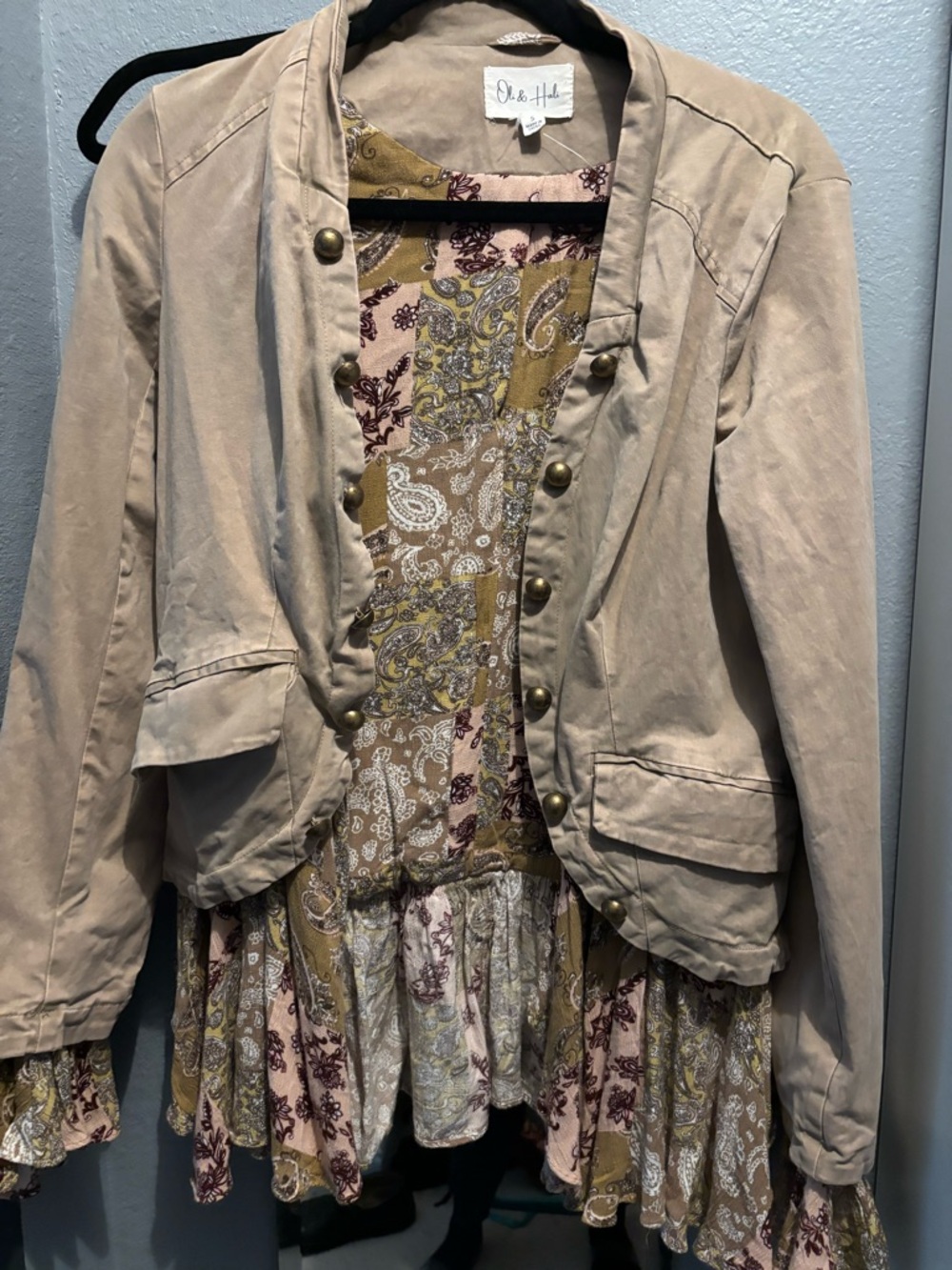 Oli & Hali Taupe Women’s Military-Style Jacket